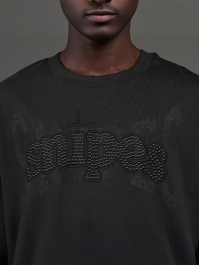 SNIPES, Snipes Studs Oversized Tee, black, Image 3 of 5
