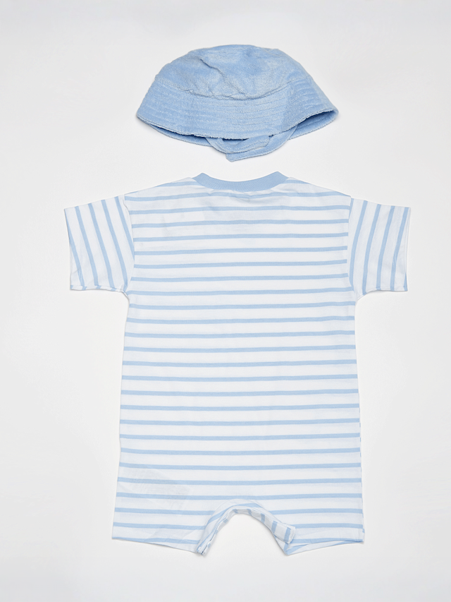 Nike, Towel Terry Short Sleeve Romper, blue, Image 2 of 5