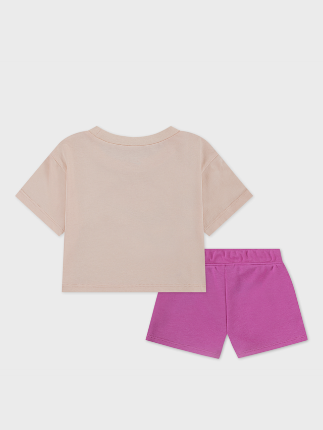 Nike, Wild Flower Jersey French Terry Shorts Set, light pink, Image 2 of 5