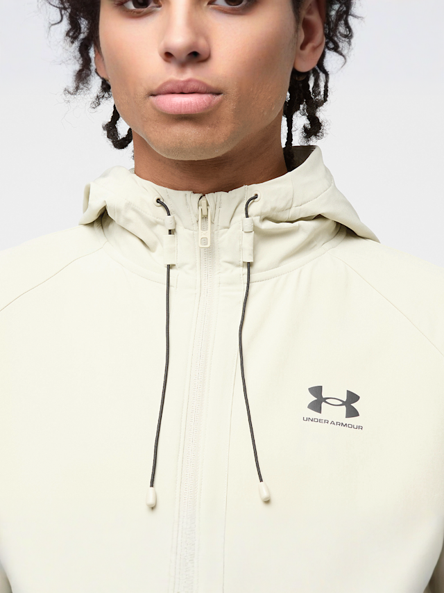 Under Armour, Stretch Woven Windbreaker, beige, Image 3 of 4