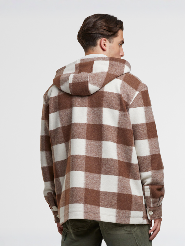 Urban Classics, Big Check Jacket With Hood, brown, Image 2 of 3