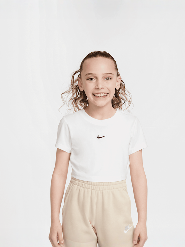 Nike, Sportswear Short Sleeve Slim Crop Tee, white, Image 1 of 5