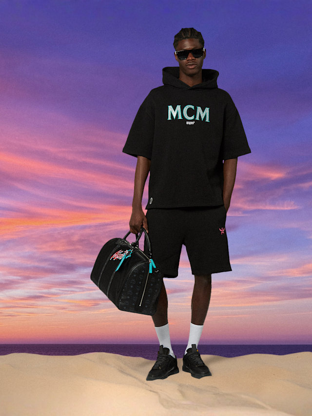 MCM x SNIPES, Miami Club Half Sleeve Hoodie, black, Image 6 of 6