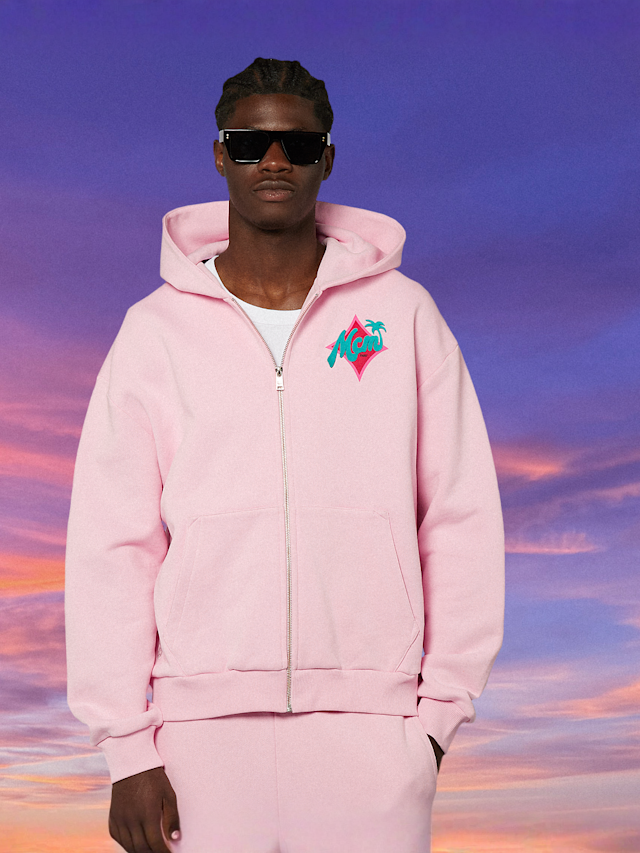MCM x SNIPES, Palm Zip Hoodie, light pink, Image 2 of 6