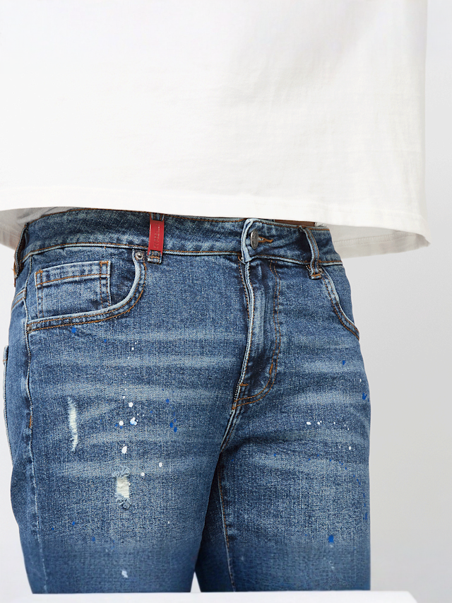 2Y STUDIOS, Leonardo Ripped Slim Fit Shorts, blue, Image 3 of 5