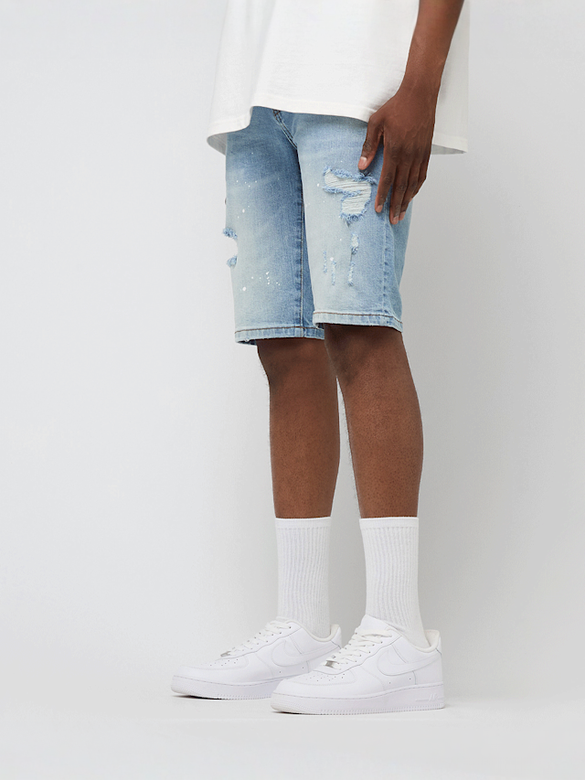 2Y STUDIOS, Victor Ripped Slim Fit Shorts, blue, Image 1 of 5