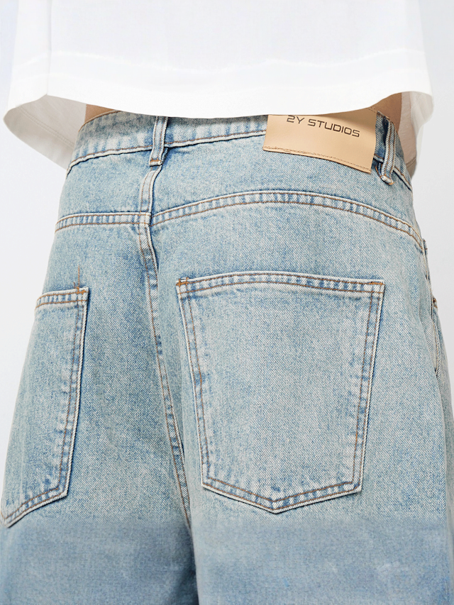 2Y STUDIOS, Junan Baggy Basic Shorts, blue, Image 4 of 5