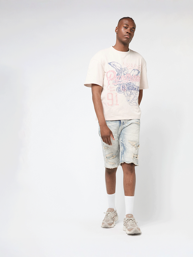 Smoke Rise, Rip & Repair Denim Shorts, blue, Image 5 of 5