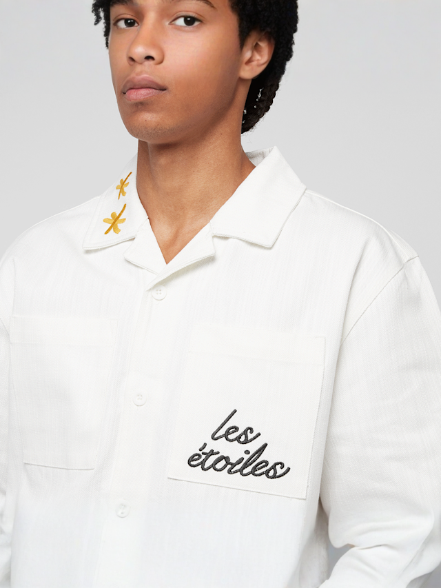Smoke Rise, Slubby Twill Button Down Shirt, white, Image 3 of 6