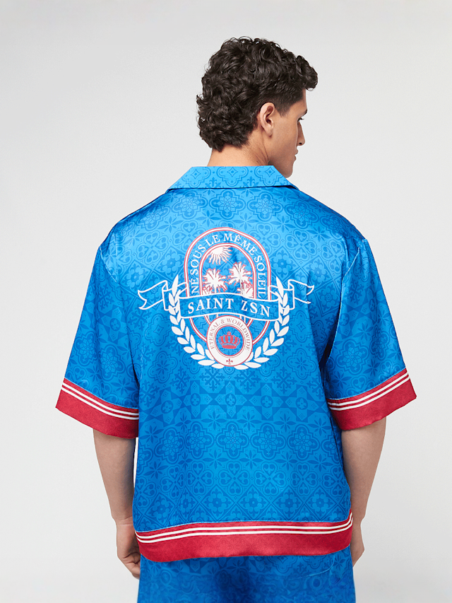 zəяo si:x nœf, Primary Logo Ornament Resort Shirt, blue, Image 1 of 5