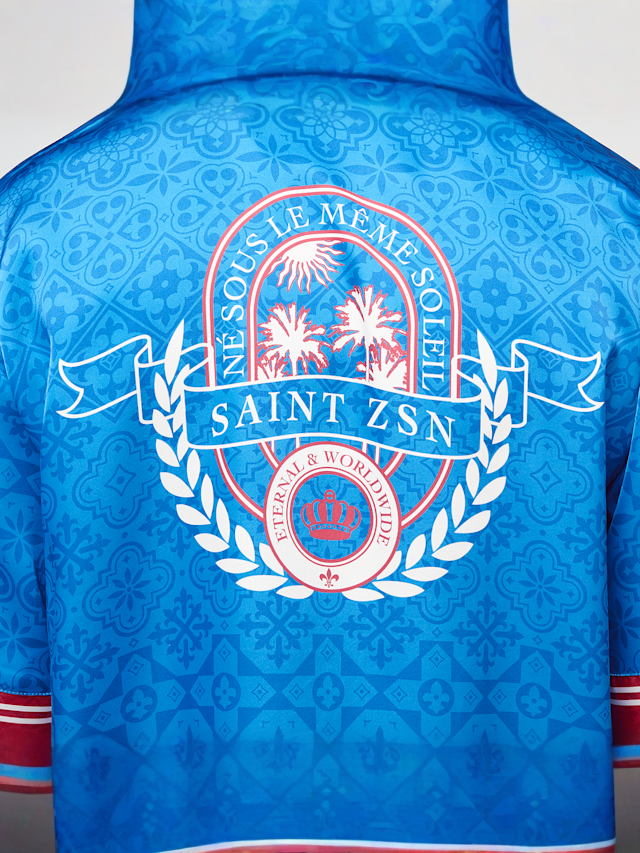 zəяo si:x nœf, Primary Logo Ornament Resort Shirt, blue, Image 4 of 5