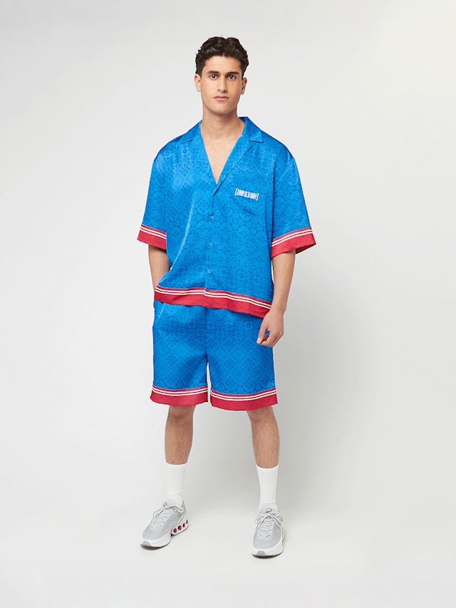 zəяo si:x nœf, Primary Logo Ornament Resort Shirt, blue, Image 5 of 5