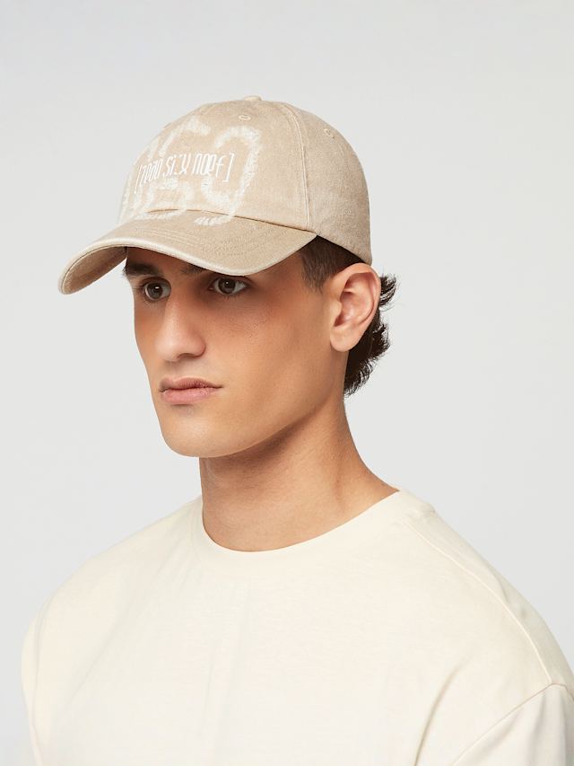 zəяo si:x nœf, Primary Logo Washed Baseball Cap, beige, Image 5 of 5