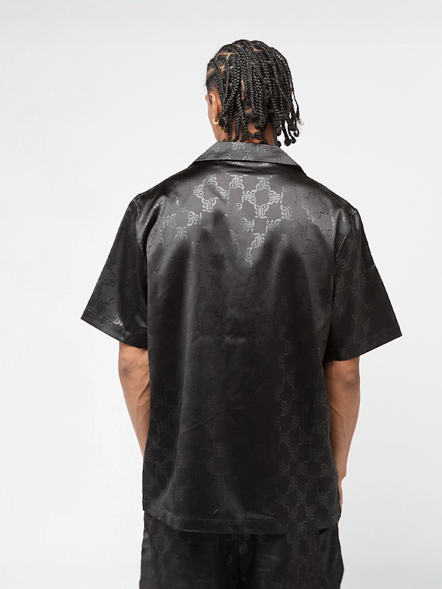 Karl Kani, Signature All Over Print Resort Shirt, black, Image 2 of 4