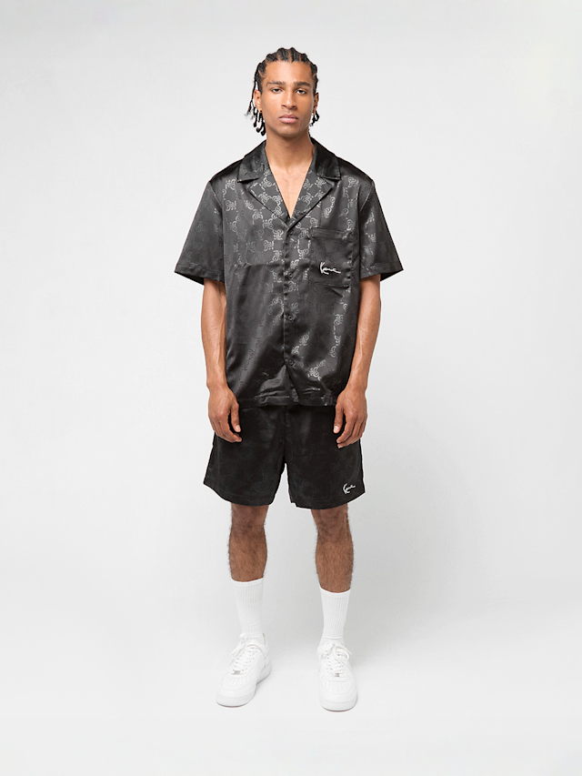 Karl Kani, Signature All Over Print Resort Shirt, black, Image 4 of 4