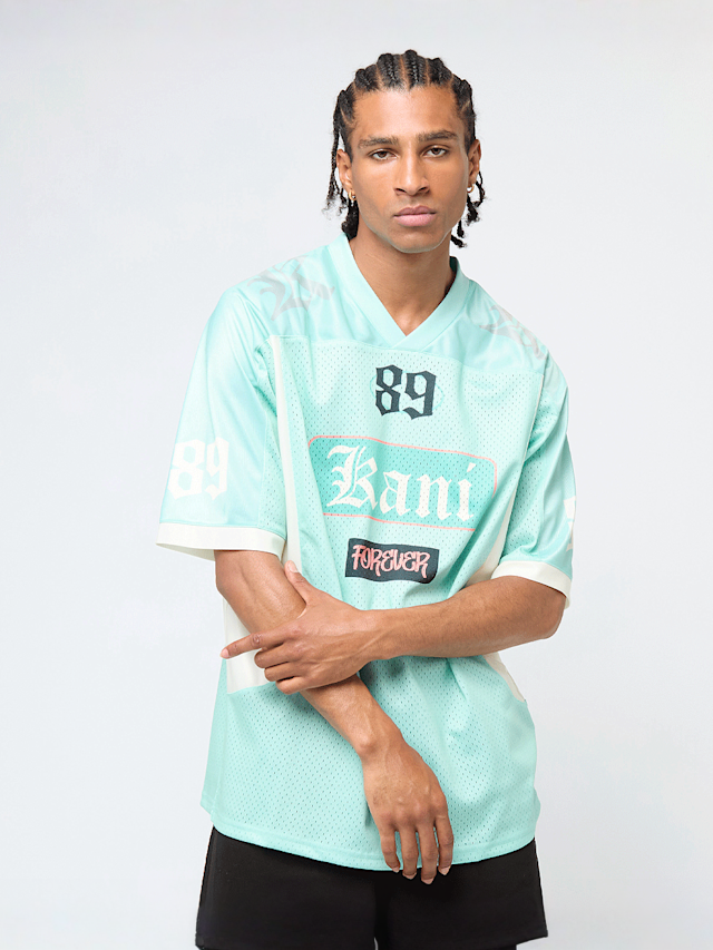 Karl Kani, Colorblock Football Jersey, blue, Image 1 of 5