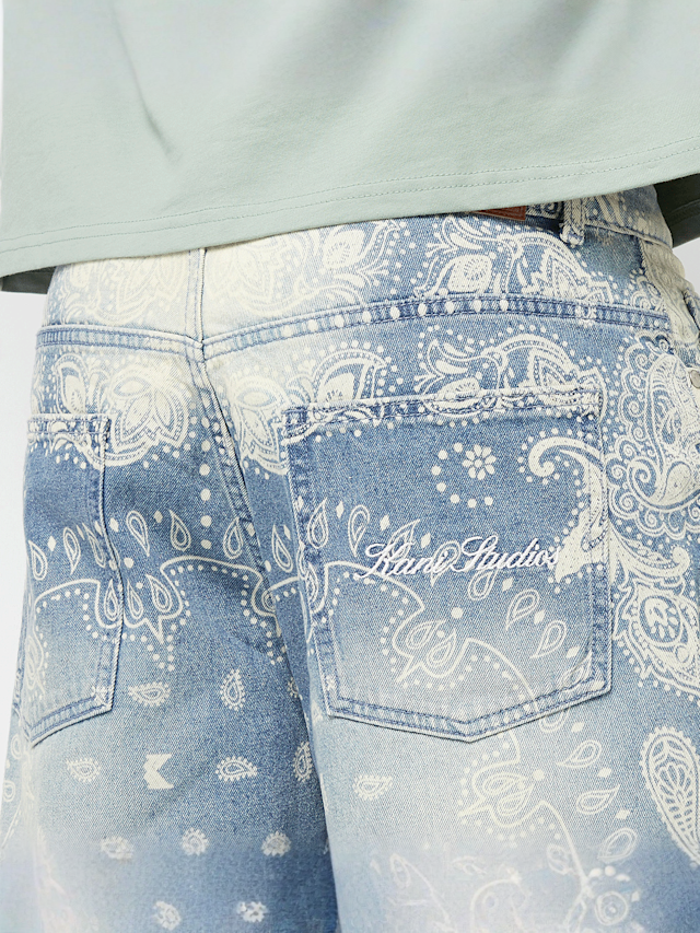Karl Kani, Paisley Jorts, blue, Image 4 of 5