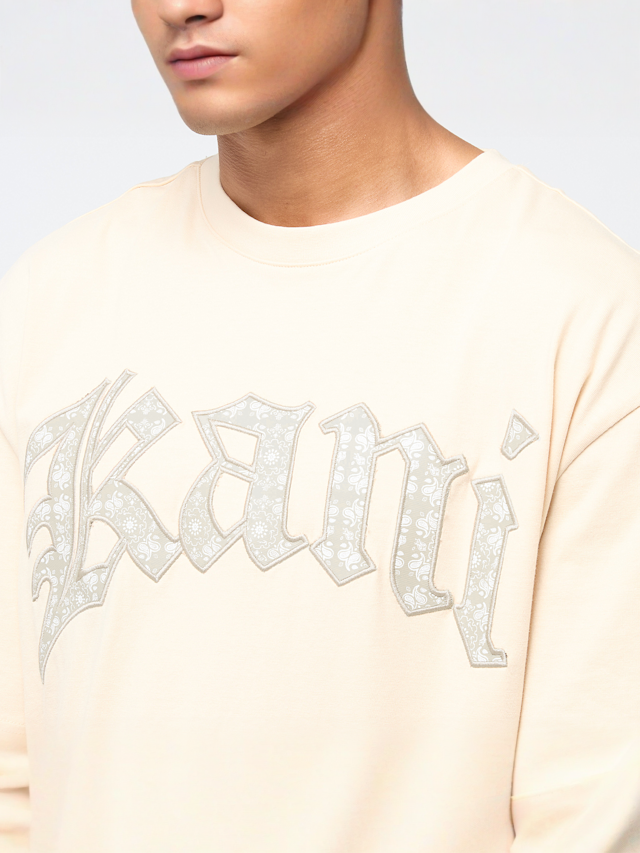 Karl Kani, Paisley Letter T-Shirt, beige, Image 3 of 4