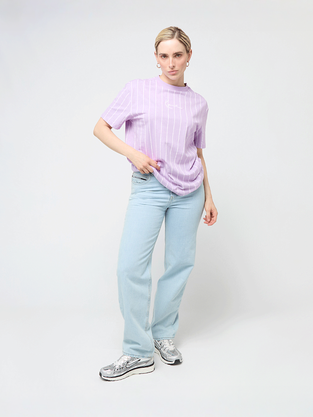 Karl Kani, Small Signature Essential Pinstripe Oversized Tee, purple, Image 4 of 4