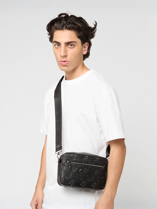 Karl Kani, Metal Signature All Over Print Messenger Bag, black, Image 7 of 7