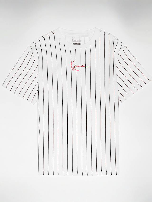 Karl Kani, Small Signature Essential Pinstripe Tee Junior, white, Image 1 of 3
