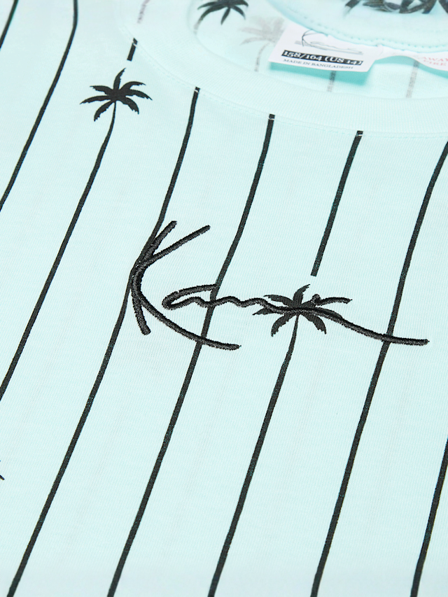 Karl Kani, Signature Palm Pinstripe T-Shirt Junior, turquoise, Image 2 of 2