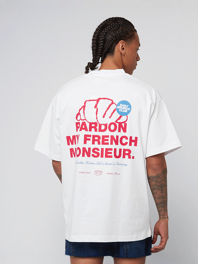 Another Cotton Lab, Pardon Monsieur Oversized T-Shirt, white, Image 1 of 5