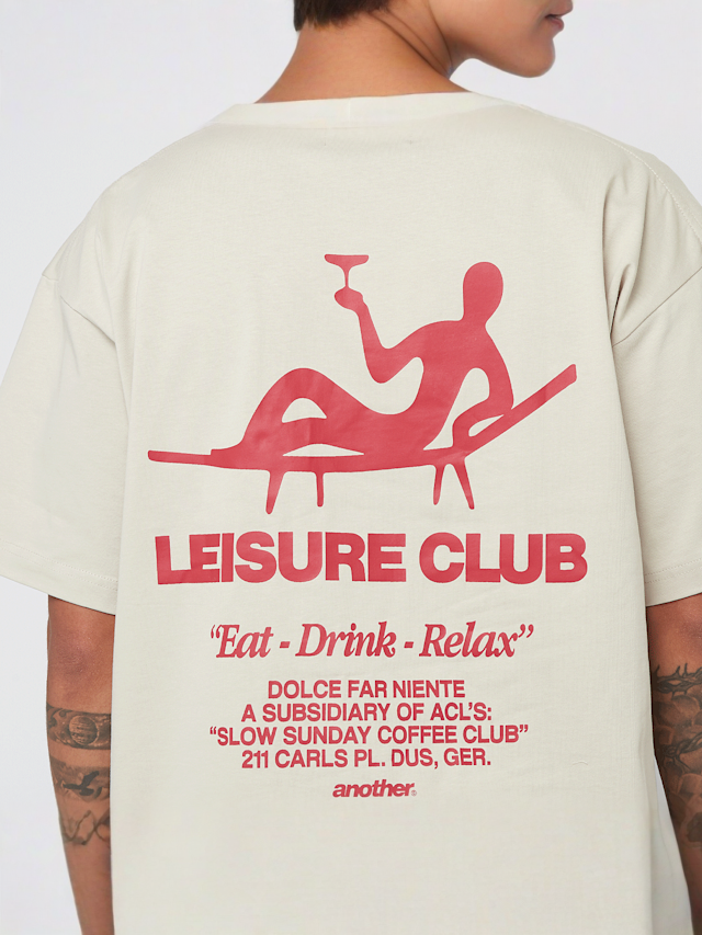 Another Cotton Lab, Leisure Club Oversized T-Shirt, beige, Image 4 of 5