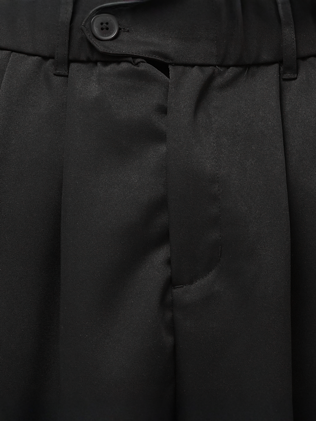 Another Cotton Lab, Double Pleated Shorts, black, Image 3 of 5