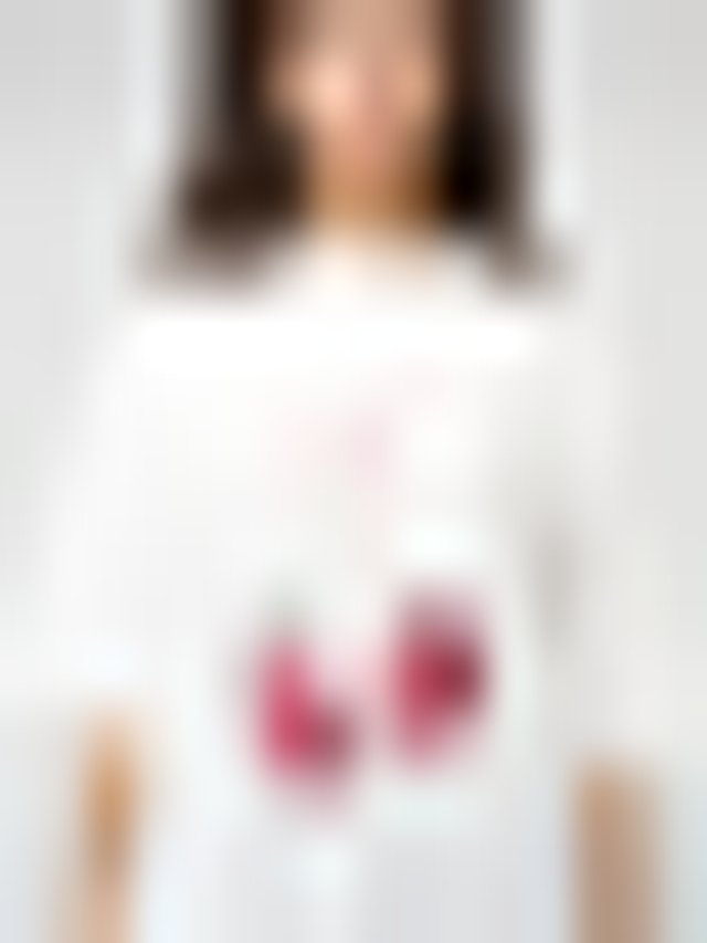 Felicious, Cherry Oversize Tee, white, Image 3 of 4