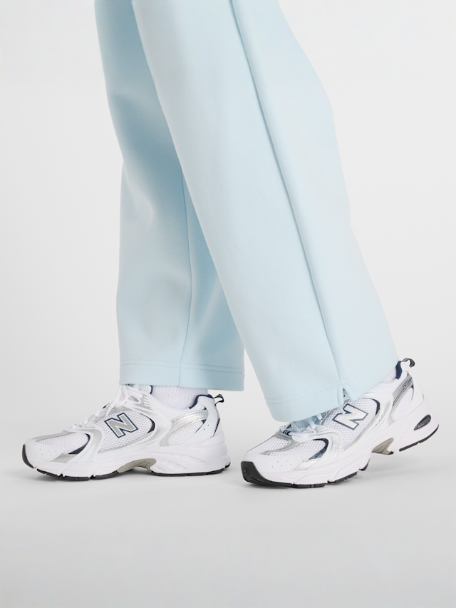 New Balance, Reimagined Fleece Barrel Leg Pants, blue, Image 5 of 5