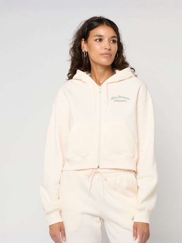 New Balance, Linear Heritage Fleece Full Zip, beige, Image 1 of 4