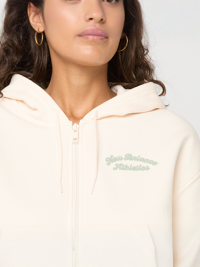 New Balance, Linear Heritage Fleece Full Zip, beige, Image 3 of 4