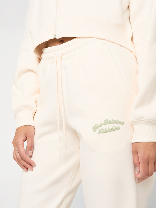 New Balance, Linear Heritage Fleece Wide Leg Pants, beige, Image 4 of 5