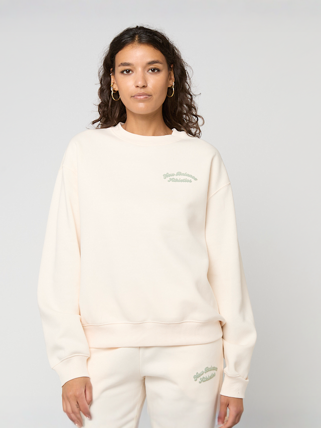 New Balance, Linear Heritage Fleece Crew, beige, Image 2 of 5