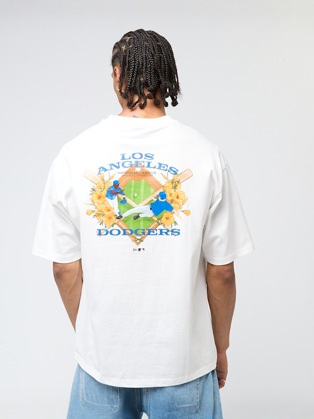 New Era, MLB Baseball Graphic Oversize Tee Los Angeles Dodgers, white, Image 1 of 6