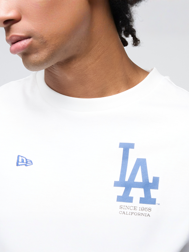 New Era, MLB Baseball Graphic Oversize Tee Los Angeles Dodgers, white, Image 3 of 6