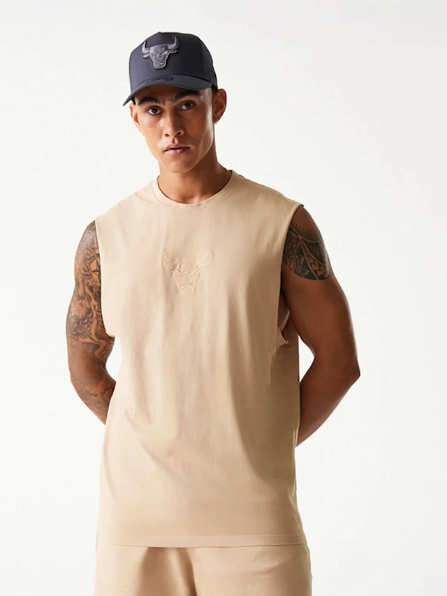 New Era, NBA Chicago Bulls Washed Tanktop, beige, Image 1 of 5