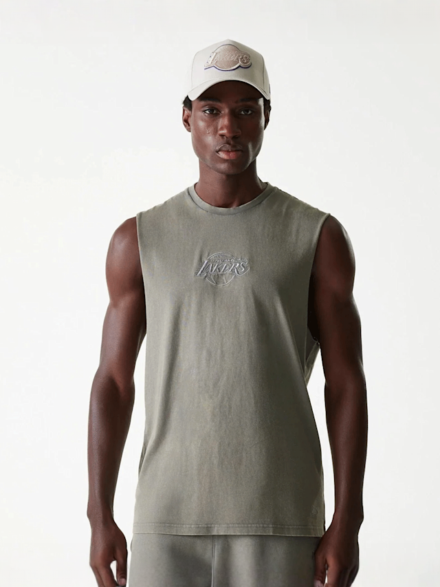 New Era, NBA Los Angeles Lakers Washed Tanktop, grey, Image 1 of 5