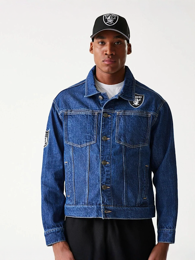 New Era, NFL Las Vegas Raiders Denim Jacket, blue, Image 2 of 5