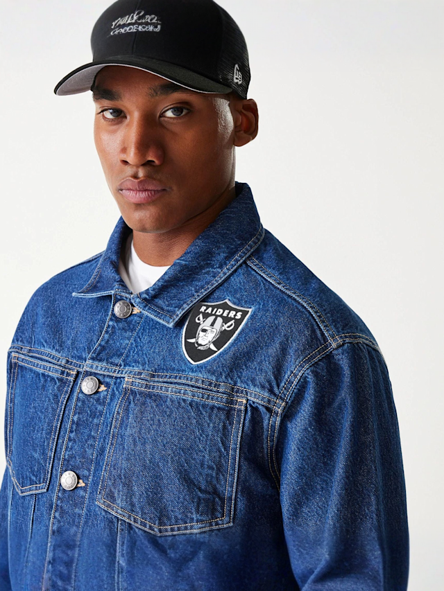 New Era, NFL Las Vegas Raiders Denim Jacket, blue, Image 3 of 5