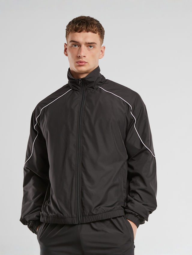Urban Classics, Piped Panel Trackjacket, black, Image 1 of 4