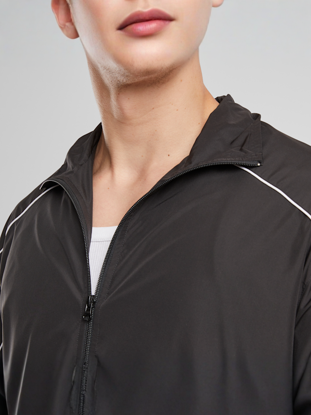 Urban Classics, Piped Panel Trackjacket, black, Image 3 of 4