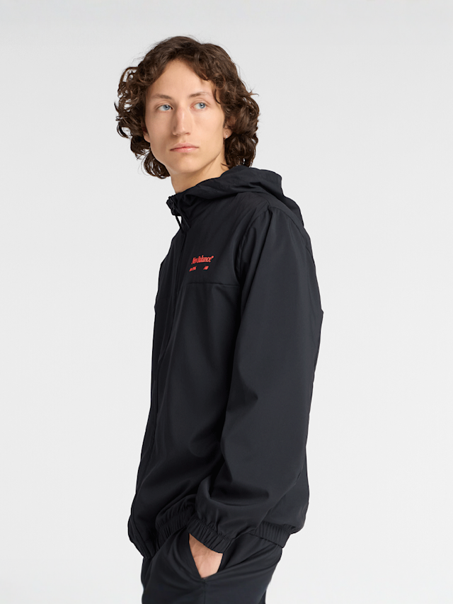 New Balance, Reimagined Woven Graphic Jacket, black, Image 2 of 6