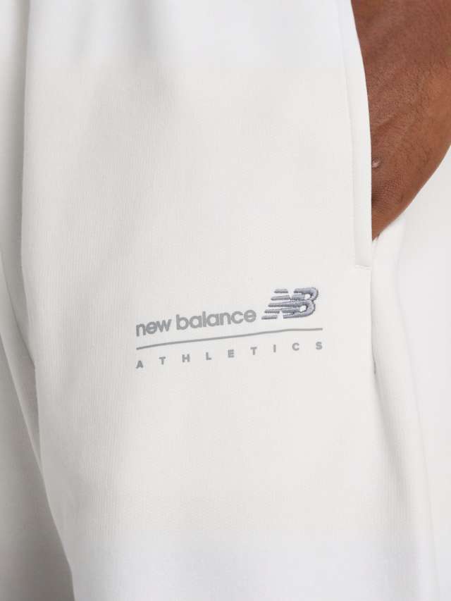 New Balance, Linear Graphic Fleece Pants, white, Image 2 of 4