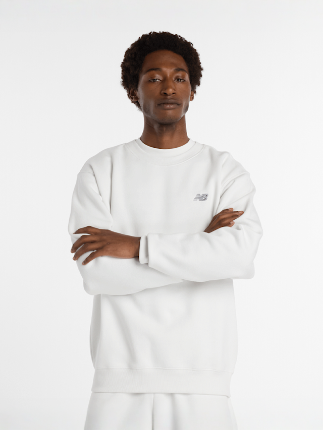 New Balance, Linear Graphic Fleece Crew, grey, Image 1 of 5