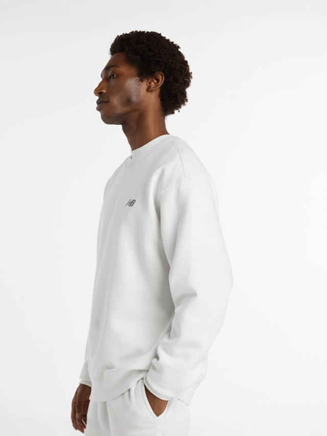 New Balance, Linear Graphic Fleece Crew, grey, Image 3 of 5