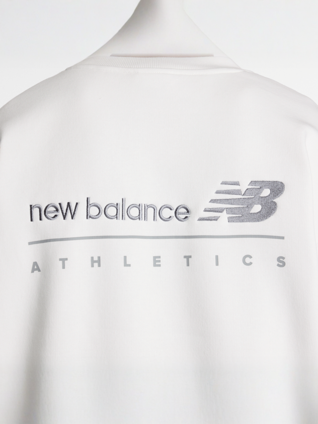 New Balance, Linear Graphic Fleece Crew, grey, Image 5 of 5