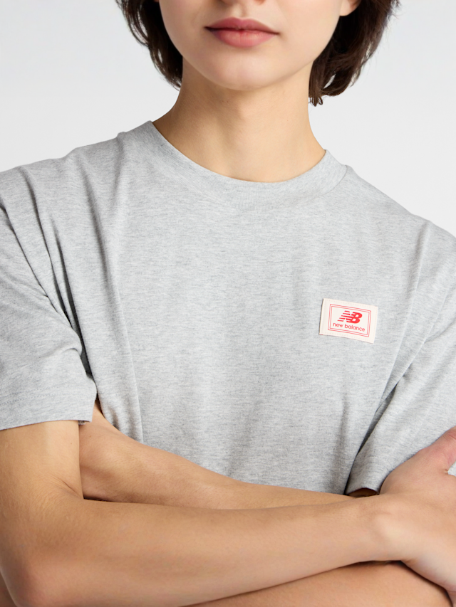 New Balance, Woven Label T-Shirt, grey, Image 3 of 6
