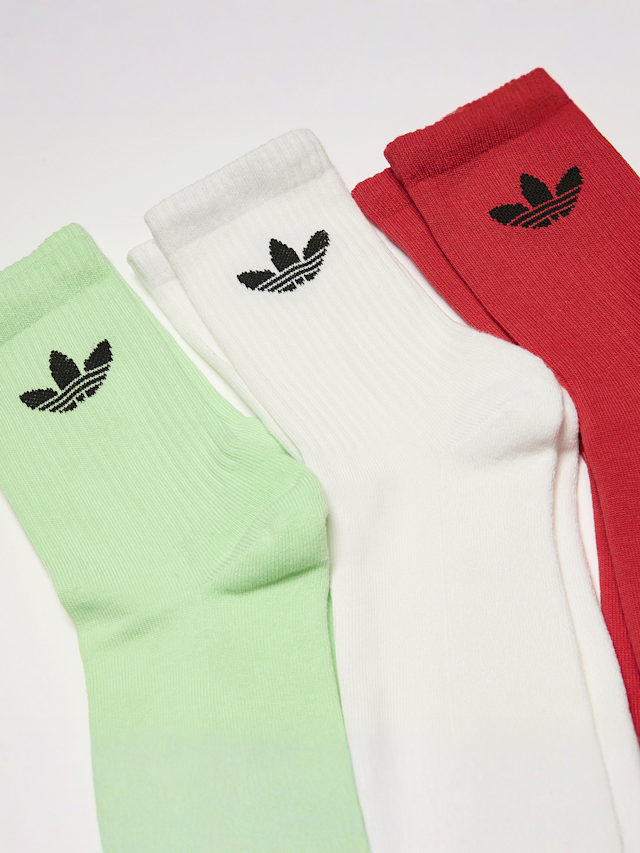adidas Originals, 3 PACK - Trefoil Cushion Crew Socks, multi-colour, Image 2 of 2